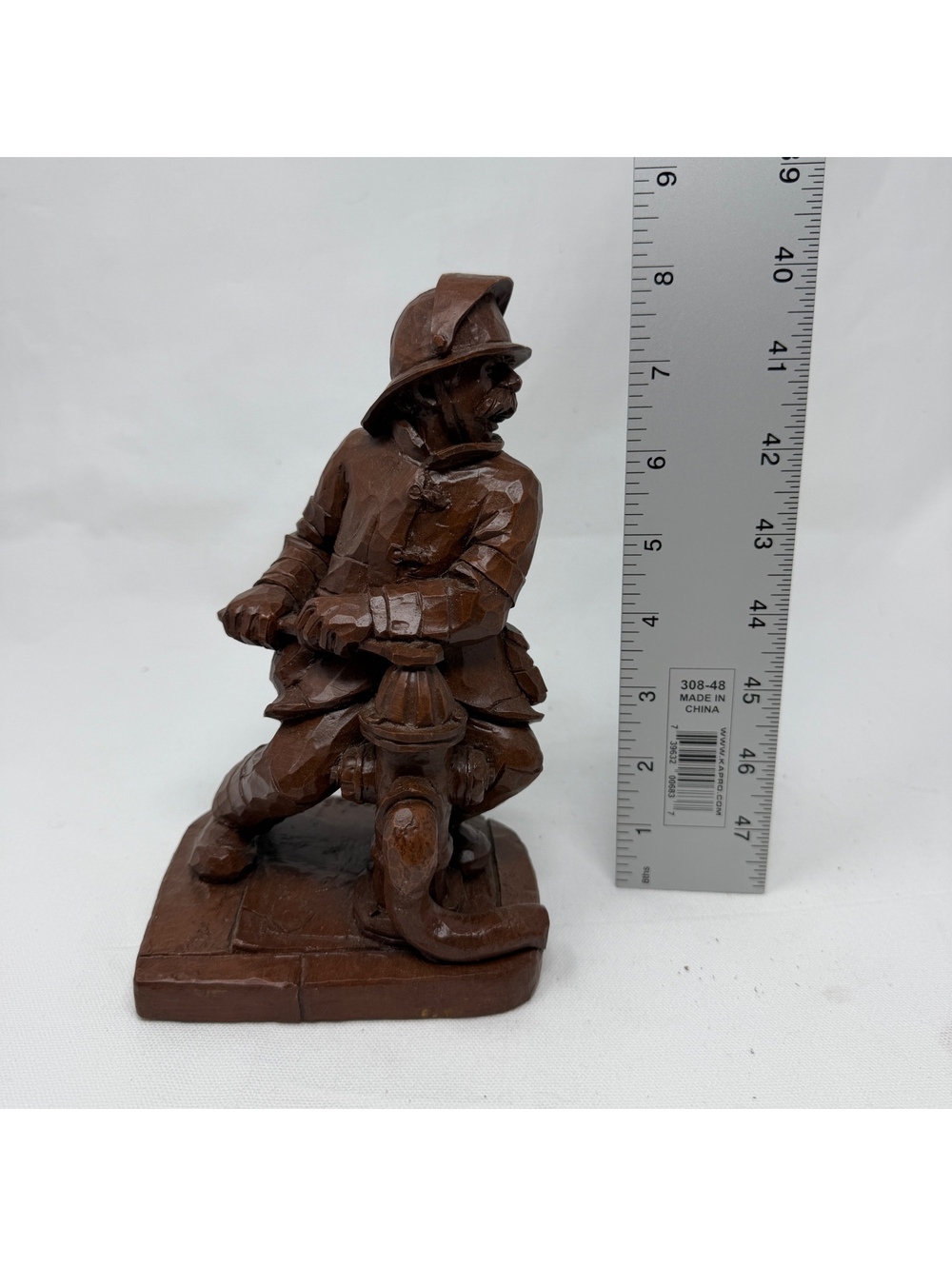 Vintage Red Mill Mfg. Fireman with Hydrant Figurine by Wetherbee #414